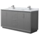 A thumbnail of the Wyndham Collection WCF414166D-NAT-UNSMXX Dark Gray / Brushed Nickel Hardware