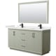 A thumbnail of the Wyndham Collection WCF414166D-QTZ-UNSM58 Light Green / White Quartz Top / Matte Black Hardware