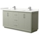 A thumbnail of the Wyndham Collection WCF414166D-QTZ-UNSMXX Light Green / Giotto Quartz Top / Brushed Nickel Hardware