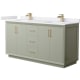 A thumbnail of the Wyndham Collection WCF414166D-VCA-UNSMXX Light Green / White Cultured Marble Top / Satin Bronze Hardware
