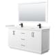 A thumbnail of the Wyndham Collection WCF414166D-QTZ-UNSM58 White / Giotto Quartz Top / Matte Black Hardware