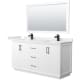 A thumbnail of the Wyndham Collection WCF414166D-QTZ-UNSM58 White / White Quartz Top / Matte Black Hardware