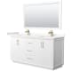 A thumbnail of the Wyndham Collection WCF414166D-QTZ-UNSM58 White / Giotto Quartz Top / Satin Bronze Hardware