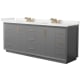 A thumbnail of the Wyndham Collection WCF414184D-QTZ-US3MXX Dark Gray / White Quartz Top / Satin Bronze Hardware