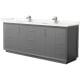 A thumbnail of the Wyndham Collection WCF414184D-QTZ-UNSMXX Dark Gray / Giotto Quartz Top / Brushed Nickel Hardware