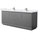 A thumbnail of the Wyndham Collection WCF414184D-VCA-UNSMXX Dark Gray / White Cultured Marble Top / Brushed Nickel Hardware