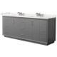 A thumbnail of the Wyndham Collection WCF414184D-QTZ-US3MXX Dark Gray / White Quartz Top / Brushed Nickel Hardware