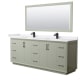 A thumbnail of the Wyndham Collection WCF414184D-VCA-UNSM70 Light Green / White Cultured Marble Top / Matte Black Hardware
