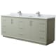 A thumbnail of the Wyndham Collection WCF414184D-NAT-UNSMXX Light Green / Brushed Nickel Hardware