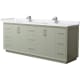 A thumbnail of the Wyndham Collection WCF414184D-VCA-UNSMXX Light Green / White Cultured Marble Top / Brushed Nickel Hardware