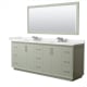 A thumbnail of the Wyndham Collection WCF414184D-QTZ-US3M70 Light Green / White Quartz Top / Brushed Nickel Hardware