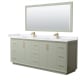 A thumbnail of the Wyndham Collection WCF414184D-VCA-UNSM70 Light Green / White Cultured Marble Top / Satin Bronze Hardware
