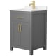 A thumbnail of the Wyndham Collection WCG242424S-VCA-MXX Dark Gray / Carrara Cultured Marble Top / Brushed Gold Hardware