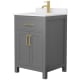 A thumbnail of the Wyndham Collection WCG242424S-VCA-MXX Dark Gray / White Cultured Marble Top / Brushed Gold Hardware