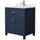A thumbnail of the Wyndham Collection WCG242430S-UNSMXX Dark Blue / White Cultured Marble Top / Brushed Nickel Hardware