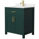 A thumbnail of the Wyndham Collection WCG242430S-UNSMXX Green / Carrara Cultured Marble Top / Brushed Gold Hardware
