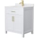 A thumbnail of the Wyndham Collection WCG242430S-UNSMXX White / White Cultured Marble Top / Brushed Gold Hardware