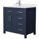 A thumbnail of the Wyndham Collection WCG242436S-UNSMXX Dark Blue / White Cultured Marble Top / Brushed Nickel Hardware