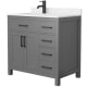 A thumbnail of the Wyndham Collection WCG242436S-UNSMXX Dark Gray / Carrara Cultured Marble Top / Matte Black Hardware