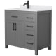 A thumbnail of the Wyndham Collection WCG242436S-UNSMXX Dark Gray / White Cultured Marble Top / Matte Black Hardware