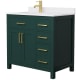 A thumbnail of the Wyndham Collection WCG242436S-UNSMXX Green / White Cultured Marble Top / Brushed Gold Hardware