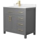 A thumbnail of the Wyndham Collection WCG242436S-UNSMXX Dark Gray / Carrara Cultured Marble Top / Brushed Gold Hardware