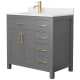 A thumbnail of the Wyndham Collection WCG242436S-UNSMXX Dark Gray / White Cultured Marble Top / Brushed Gold Hardware