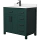 A thumbnail of the Wyndham Collection WCG242436S-UNSMXX Green / Carrara Cultured Marble Top / Matte Black Hardware