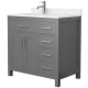 A thumbnail of the Wyndham Collection WCG242436S-UNSMXX Dark Gray / Carrara Cultured Marble Top / Brushed Nickel Hardware