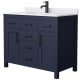 A thumbnail of the Wyndham Collection WCG242442S-UNSMXX Dark Blue / White Cultured Marble Top / Matte Black Hardware