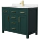 A thumbnail of the Wyndham Collection WCG242442S-UNSMXX Green / Carrara Cultured Marble Top / Brushed Gold Hardware
