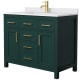 A thumbnail of the Wyndham Collection WCG242442S-UNSMXX Green / White Cultured Marble Top / Brushed Gold Hardware