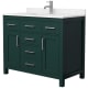 A thumbnail of the Wyndham Collection WCG242442S-UNSMXX Green / Carrara Cultured Marble Top / Brushed Nickel Hardware