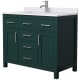 A thumbnail of the Wyndham Collection WCG242442S-UNSMXX Green / White Cultured Marble Top / Brushed Nickel Hardware