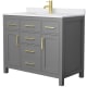 A thumbnail of the Wyndham Collection WCG242442S-UNSMXX Dark Gray / White Cultured Marble Top / Brushed Gold Hardware