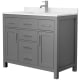 A thumbnail of the Wyndham Collection WCG242442S-UNSMXX Dark Gray / Carrara Cultured Marble Top / Brushed Nickel Hardware
