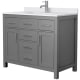 A thumbnail of the Wyndham Collection WCG242442S-UNSMXX Dark Gray / White Cultured Marble Top / Brushed Nickel Hardware
