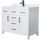 A thumbnail of the Wyndham Collection WCG242442S-UNSMXX White / Carrara Cultured Marble Top / Matte Black Hardware