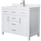 A thumbnail of the Wyndham Collection WCG242442S-UNSMXX White / Carrara Cultured Marble Top / Brushed Nickel Hardware