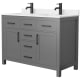 A thumbnail of the Wyndham Collection WCG242448D-UNSMXX Dark Gray / Carrara Cultured Marble Top / Matte Black Hardware