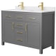 A thumbnail of the Wyndham Collection WCG242448D-UNSMXX Dark Gray / White Cultured Marble Top / Brushed Gold Hardware