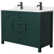 A thumbnail of the Wyndham Collection WCG242448D-UNSMXX Green / Carrara Cultured Marble Top / Matte Black Hardware