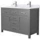A thumbnail of the Wyndham Collection WCG242448D-UNSMXX Dark Gray / White Cultured Marble Top / Brushed Nickel Hardware