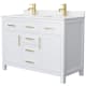 A thumbnail of the Wyndham Collection WCG242448D-UNSMXX White / Carrara Cultured Marble Top / Brushed Gold Hardware