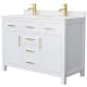 A thumbnail of the Wyndham Collection WCG242448D-UNSMXX White / White Cultured Marble Top / Brushed Gold Hardware