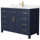 A thumbnail of the Wyndham Collection WCG242448S-UNSMXX Dark Blue / Carrara Cultured Marble Top / Brushed Gold Hardware