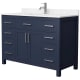 A thumbnail of the Wyndham Collection WCG242448S-UNSMXX Dark Blue / Carrara Cultured Marble Top / Brushed Nickel Hardware