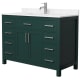 A thumbnail of the Wyndham Collection WCG242448S-UNSMXX Green / Carrara Cultured Marble Top / Brushed Nickel Hardware