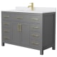 A thumbnail of the Wyndham Collection WCG242448S-UNSMXX Dark Gray / White Cultured Marble Top / Brushed Gold Hardware