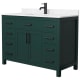 A thumbnail of the Wyndham Collection WCG242448S-UNSMXX Green / Carrara Cultured Marble Top / Matte Black Hardware